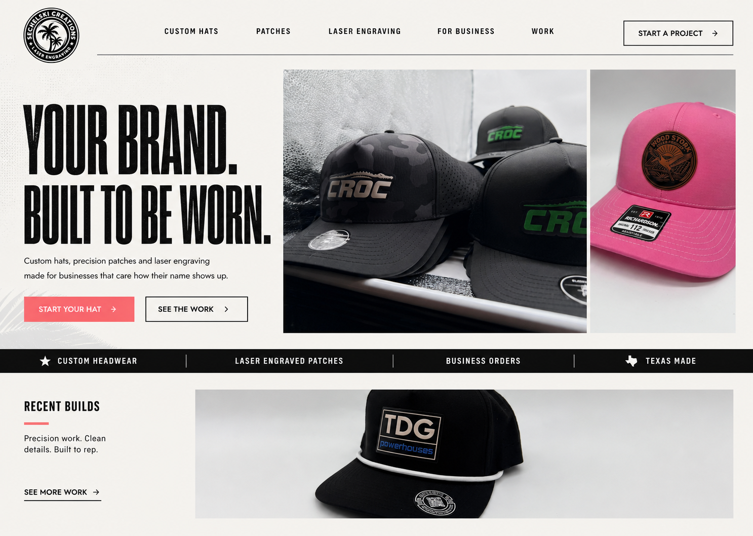 Gulf Standard Shopify website concept for Sechelski Creations
