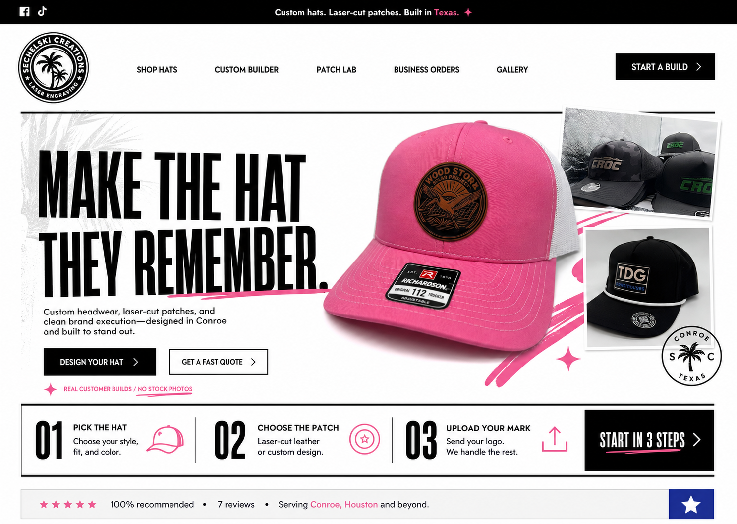 Palm Press Shopify website concept for Sechelski Creations